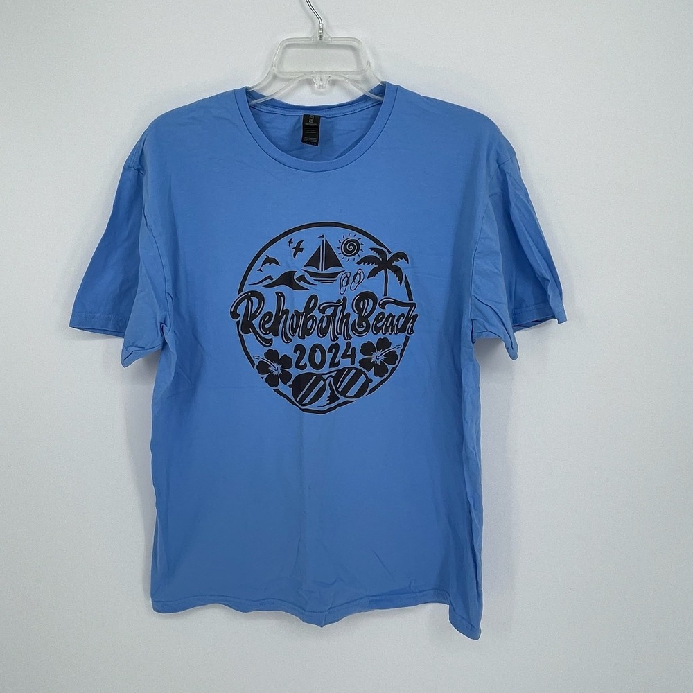 Gildan Unisex Adult Blue Rehoboth Beach 2024 Graphic Short Sleeve T-Shirt Size L